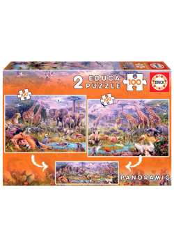Puzzle 2x100 Dzikie zwierzęta (panorama) G3