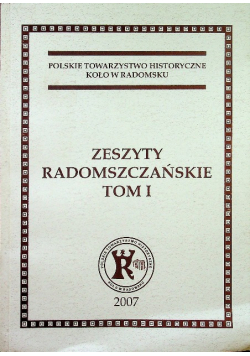 Zeszyty Radomszczańskie Tom I