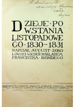 Dzieje powstania listopadowego 1830 - 1831 1910 r.