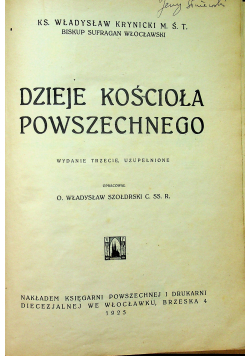 Dzieje Kościoła Powszechnego 1925 r.