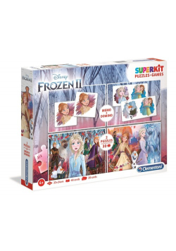 Superkit  Kraina Lodu puzzle 2x30 + memo + domino