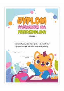 Dyplom A4 pasowania na Przedszkolaka - Tygrys 5szt