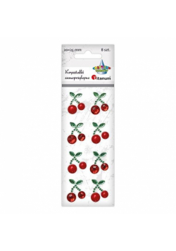 Kryształki samoprzylepne wiśnie 8szt