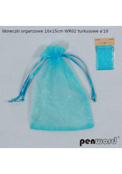 Woreczki organzowe turkusowe 15x10cm 10szt