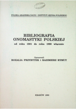 Bibliografia onomastyki Polskiej