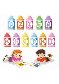 Dekoracje okienne dwustronne-Dzień Kredki 01 13szt