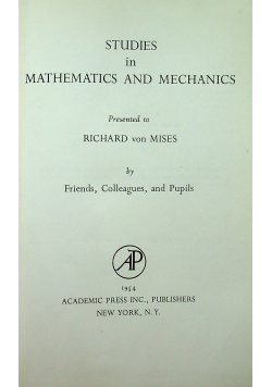 Studies in mathematics and mechanics