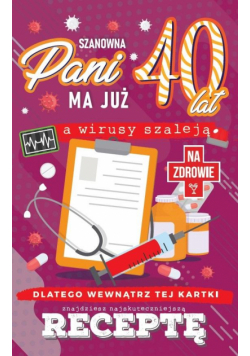 Karnet Urodzinowy z receptą 40
