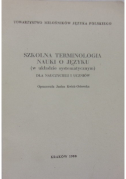Szkolna terminologia nauki o języku