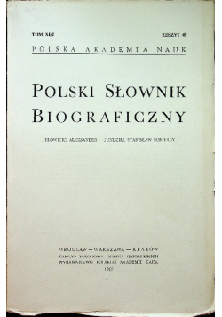 Polski słownik biograficzny Tom XI zeszyt 49