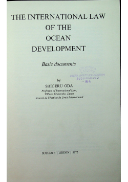 The International Law of the Ocean Development