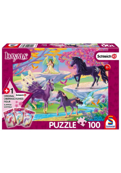 Puzzle 100 Rodzina jednorożców + figurka G3