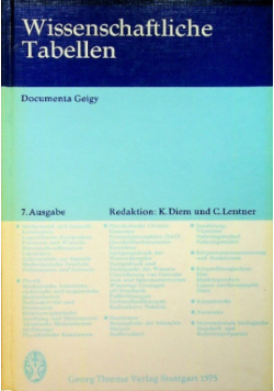 Wissenschaftliche Tabellen Documenta Geigy 7 Ausgabe