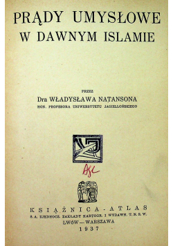 Prądy umysłowe w dawnym Islamie 1937r