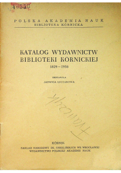 Katalog wydawnictw biblioteki Kórnickiej