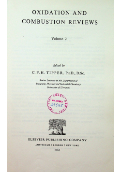 Oxidation and combustion reviews vol 2