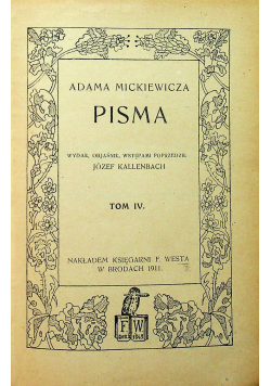 Mickiewicz Pisma tom IV 1911 r.
