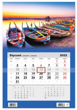 Kalendarz ścienny 2022 jednodzielny Łódki