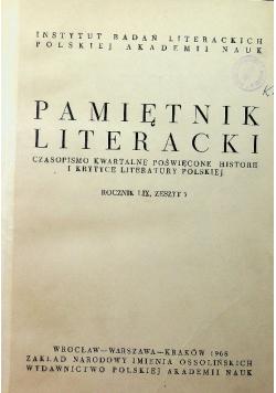 Pamiętnik literacki rocznik LIX 22 zeszyty
