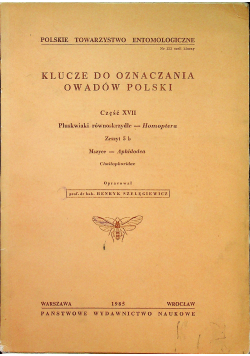 Klucze do oznaczania owadów Polski Część XVII Pluskwiaki równoskrzydłe Homoptera Zeszyt 5 b