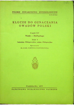 Klucze do oznaczania owadów Polski Część XV Wszoły Mallophaga Zeszyt 4