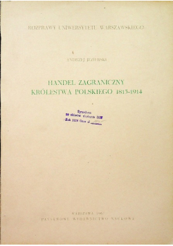 Handel zagraniczny królestwa polskiego 1815 1914