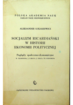Socjalizm ricardiański w historii ekonomii politycznje