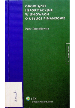 Obowiązki informacyjne w umowach o usługi finansowe