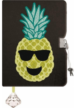Pamiętnik z kłódką A5/96K Cekiny Ananas
