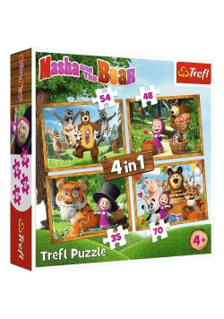 Puzzle 4w1 Masha w lesie TREFL