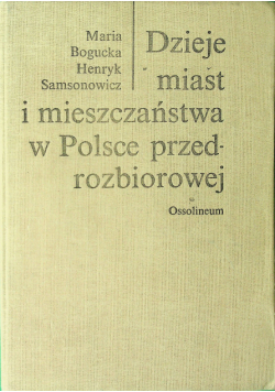 Dzieje miast i mieszczaństwa w Polsce przedrozbiorowej