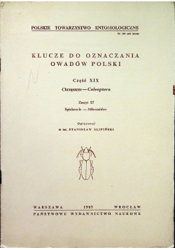 Klucze do oznaczania owadów Polski Część XIX Chrząszcze Coleoptera Zeszyt 57