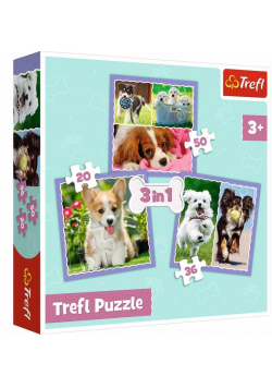 Puzzle 3w1 Urocze pieski TREFL