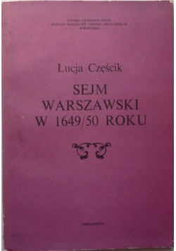 Sejm warszawski w 1649 50 roku