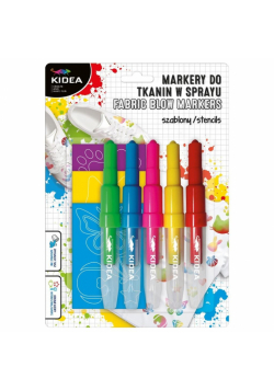 Markery do tkanin w sprayu Zwierzaki 5szt KIDEA