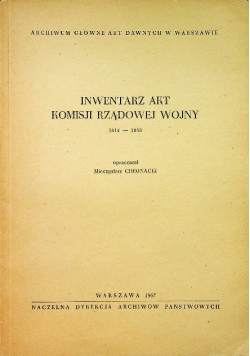 Inwentarz akt Komisji rządowej wojny