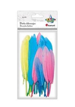 Piórka lotki 11-15cm pastelowe mix 24szt