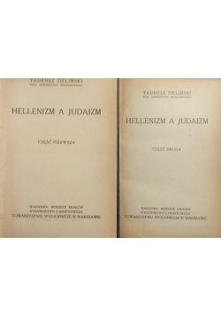 Hellenizm a judaizm część I i II  1927 r.