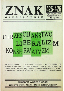 Chrześcijaństwo Liberalizm Konserwatyzm 425 426 / 1990