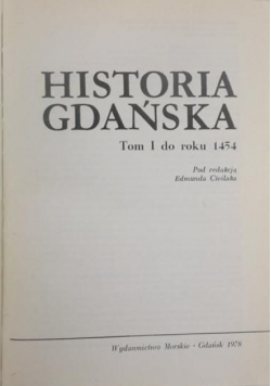 Historia Gdańska Tom I