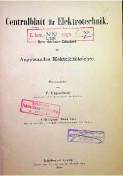 Centralblatt für Elektrotechnik 1886 r