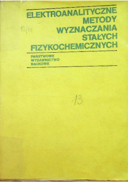 Elektroanalityczne metody wyznaczania stałych fizykochemicznych