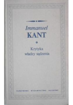 Krytyka władzy sądzenia Kant