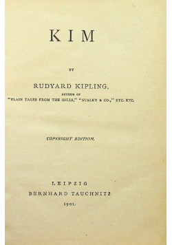 Collection of British Authors Tauchnitz edition vol 3527 Kim 1901 r.