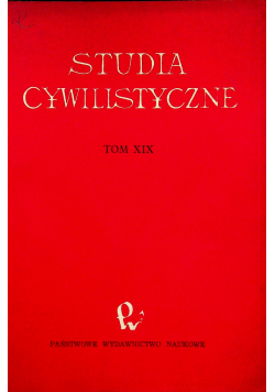 Studia cywilistyczne Tom XIX