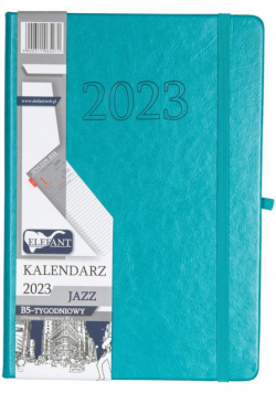 Kalendarz 2023 B5 tyg. Jazz turkusowy ELEFANT