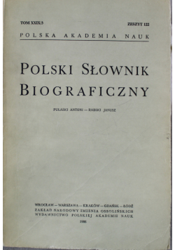Polski Słownik Biograficzny zeszyt 122