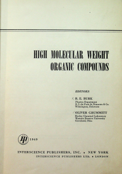 High molecualar weight organic compounds 1949 r