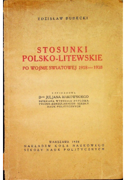 Stosunki polsko - litewskie po wojnie światowej 1928r