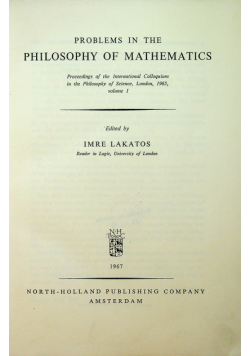 Problems in the philosophy of marthematics